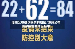 漳州公布确诊疫情的地区/漳州公布确诊疫情的地区名单