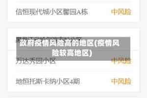 政府疫情风险高的地区(疫情风险较高地区)