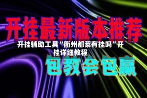 开挂辅助工具“衢州都莱有挂吗”开挂详细教程