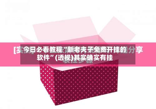 今日必看教程“新老夫子免费开挂的软件”(透视)其实确实有挂-第2张图片