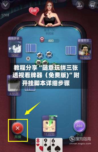 教程分享“随意玩拼三张透视看牌器（免费版)”附开挂脚本详细步骤-第1张图片