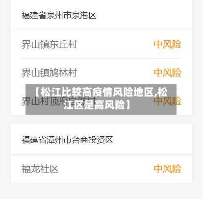 【松江比较高疫情风险地区,松江区是高风险】-第1张图片