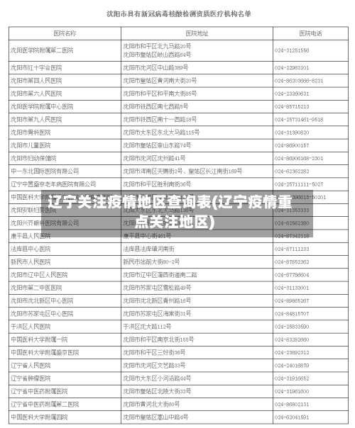 辽宁关注疫情地区查询表(辽宁疫情重点关注地区)-第1张图片