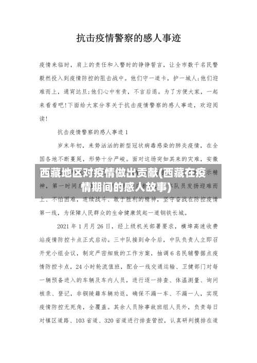 西藏地区对疫情做出贡献(西藏在疫情期间的感人故事)-第2张图片