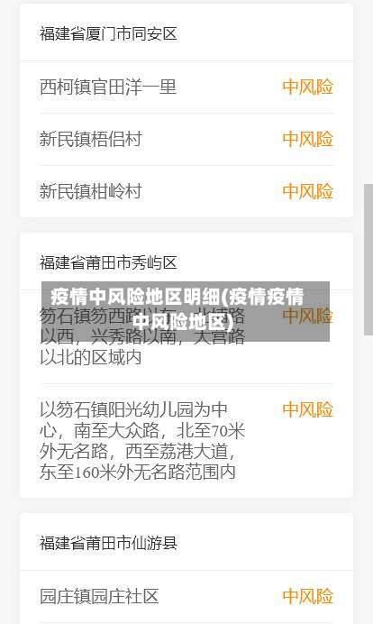 疫情中风险地区明细(疫情疫情中风险地区)-第1张图片